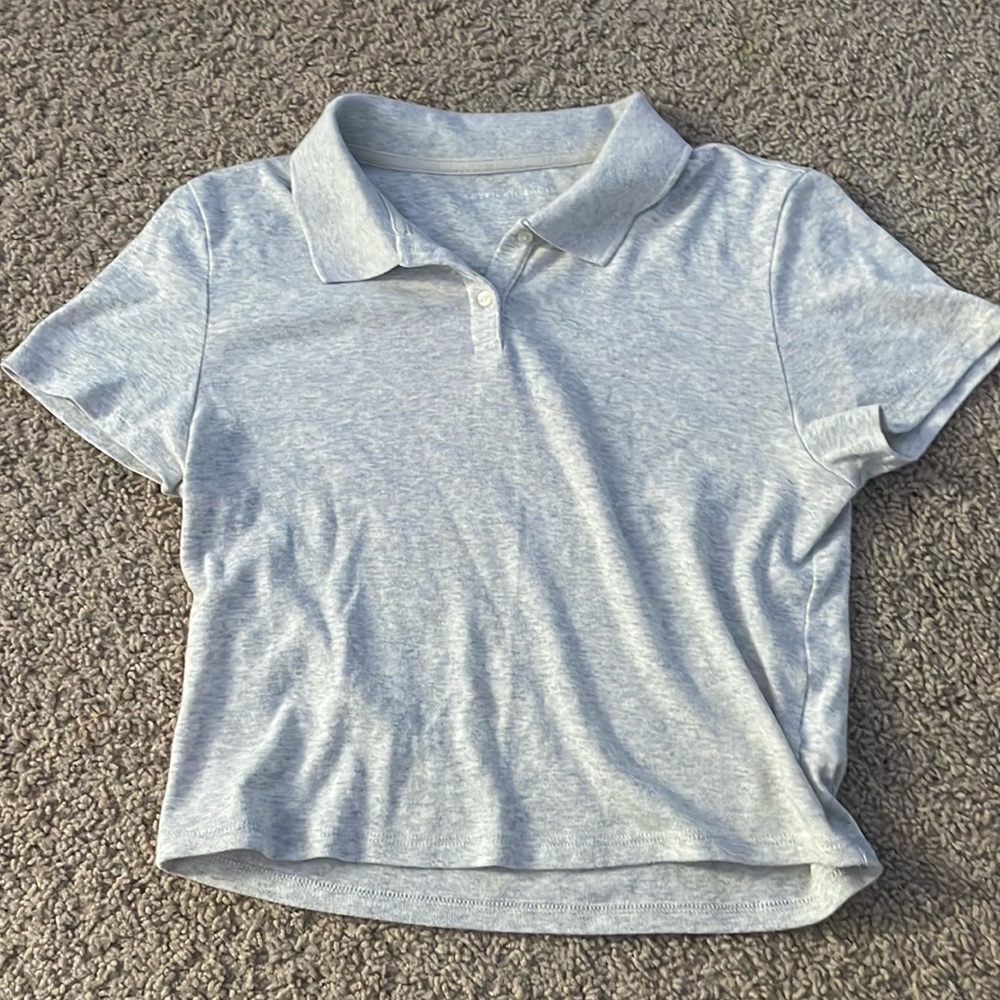 America Eagle Baby Tee Button Up Crop Top